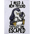 Grau - Side - Psycho Penguin - "I Need A New Friend" Kapuzenpullover für Herren