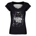 Schwarz - Front - Grindstore - "Black Cat Club" T-Shirt für Damen