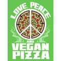 Grün - Back - Grindstore - Herren-Damen Unisex Schürze Love Peace And Vegan Pizza