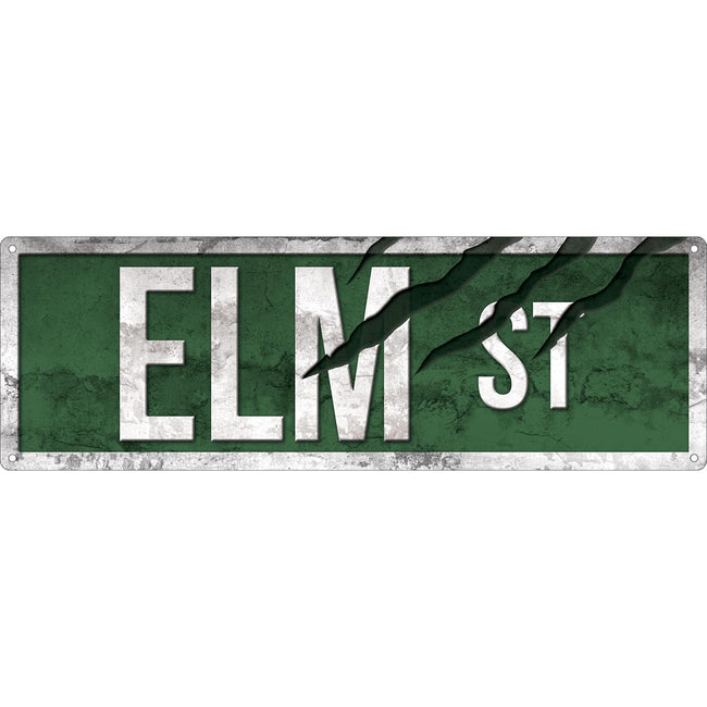 Grün - Front - Grindstore Blechschild Elm Street schmal