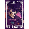 Violett - Front - Greet Tin Card - Tafel "Happy Halloween"