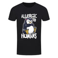 Schwarz-Weiß - Front - Psycho Penguin - "Allergic To Humans" T-Shirt für Herren