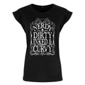 Schwarz - Front - Grindstore Damen T-Shirt Nerdy Dirty Inked & Curvy
