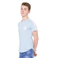 Hellblau-Weiß - Front - Hype Jungen Seitenstreifen Wappen T-Shirt