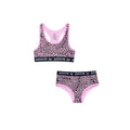 Pink-Braun - Front - Hype - "Disco Leopard" Unterwäsche-Set für Mädchen