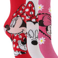 Rot-Weiß-Pink - Back - Kinder Mädchen Socken mit Disney Minnie Maus Design (3er Packung)