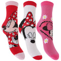 Rot-Weiß-Pink - Front - Kinder Mädchen Socken mit Disney Minnie Maus Design (3er Packung)