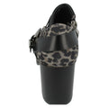 Graues Leopardenmuster - Back - Spot On Damen Ankle Boots mit Fransen-Detail