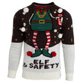 Graphit-Weiß - Front - Brave Soul Herren Elf & Safety Weihnachtspullover