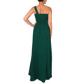 Grün - Side - Krisp Damen One-Shoulder-Abendkleid, lang