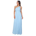 Aquablau - Front - Krisp Damen One-Shoulder-Abendkleid, lang