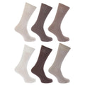 Brauntöne - Front - Floso Herren Socken 100% Baumwolle, 6er-Pack