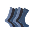 Blautöne - Back - Floso Herren Socken 100% Baumwolle, 6er-Pack