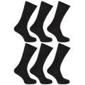 Schwarz - Front - Floso Herren Socken 100% Baumwolle, 6er-Pack