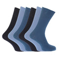 Blautöne - Back - Floso Herren Socken, 100% Baumwolle, 6er-Pack