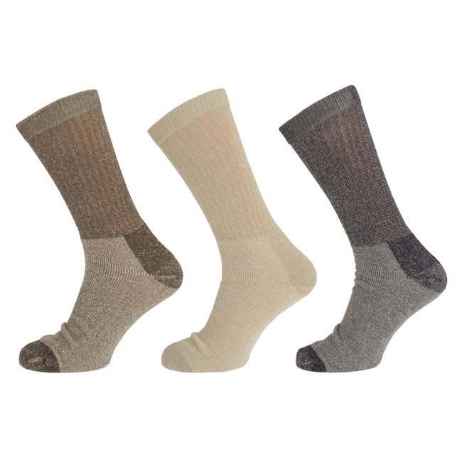 Marine-Creme-Grau - Front - Mens Ultra Tuff Arbeits Socken (3 Paare)
