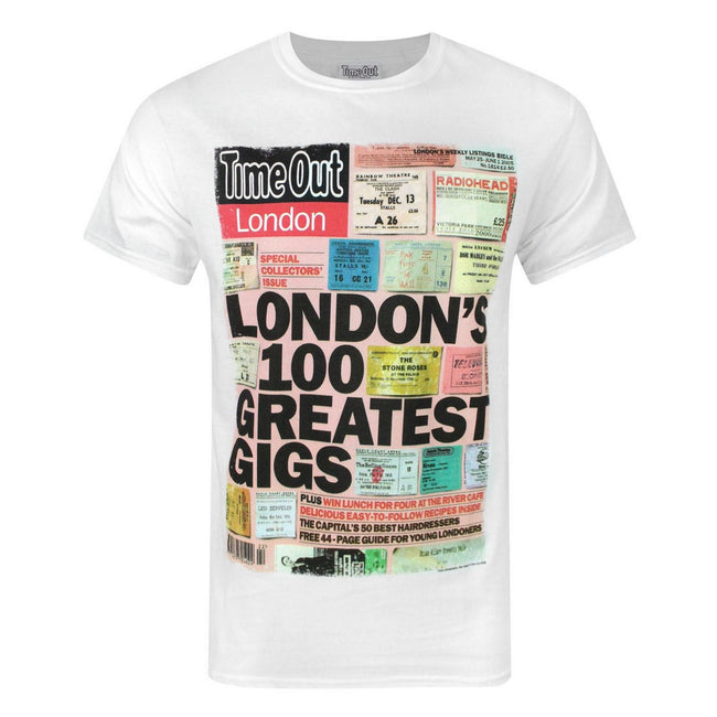Weiß - Front - Time Out Herren Londons 100 Greatest Gigs T-Shirt