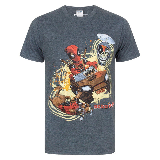 Anthrazit - Front - Marvel Deadpool Herren 4x4 T-Shirt