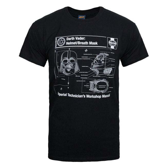 Schwarz - Front - Star Wars offizielles Herren Haynes Darth Vader T-Shirt