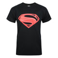 Schwarz - Front - Superman offizielles Herren Man Of Steel Red Logo T-Shirt