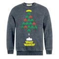 Grau - Front - Space Invaders - "Tree Burnout" Sweatshirt für Herren-Damen Unisex - weihnachtliches Design