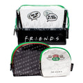 Schwarz-Weiß-Grün - Front - Friends - Kosmetik-Tasche Set - 3er-Pack