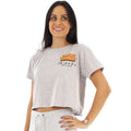 Grau meliert - Back - Friends - "Central Perk" kurzes T-Shirt für Damen