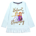 Eisblau - Front - Frozen II - "Believe In The Journey" T-Shirt, Rüschen für Mädchen