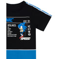 Schwarz-Blau-Weiß - Side - Sonic The Hedgehog - "Gaming Statistics" T-Shirt für Jungen