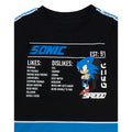 Schwarz-Blau-Weiß - Lifestyle - Sonic The Hedgehog - "Gaming Statistics" T-Shirt für Jungen