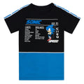 Schwarz-Blau-Weiß - Front - Sonic The Hedgehog - "Gaming Statistics" T-Shirt für Jungen