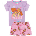 Violett-Pink - Front - Paw Patrol - "Pawfect" Schlafanzug mit Shorts für Mädchen