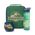 Grün - Front - Jurassic World - Pausenbrot-Tasche und Wasserflasche für Kinder