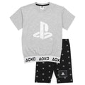 Grau-Schwarz - Front - Playstation - Schlafanzug mit Shorts für Mädchen