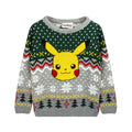 Grau-Grün - Front - Pokemon - Pullover für Kinder - weihnachtliches Design