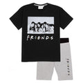 Schwarz-Grau - Front - Friends - Schlafanzug mit Shorts für Mädchen