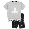 Grau-Schwarz - Front - Playstation - Schlafanzug für Mädchen