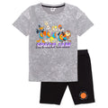 Grau-Schwarz - Front - Space Jam - T-Shirt und Shorts für Damen