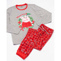 Rot-Grau - Side - Peppa Pig - Schlafanzug für Damen - weihnachtliches Design