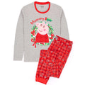 Rot-Grau - Front - Peppa Pig - Schlafanzug für Damen - weihnachtliches Design