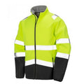 Neongelb-Schwarz - Front - Result Erwachsene Safe-Guard Bedruckbare Safety Soft Shell Jacke