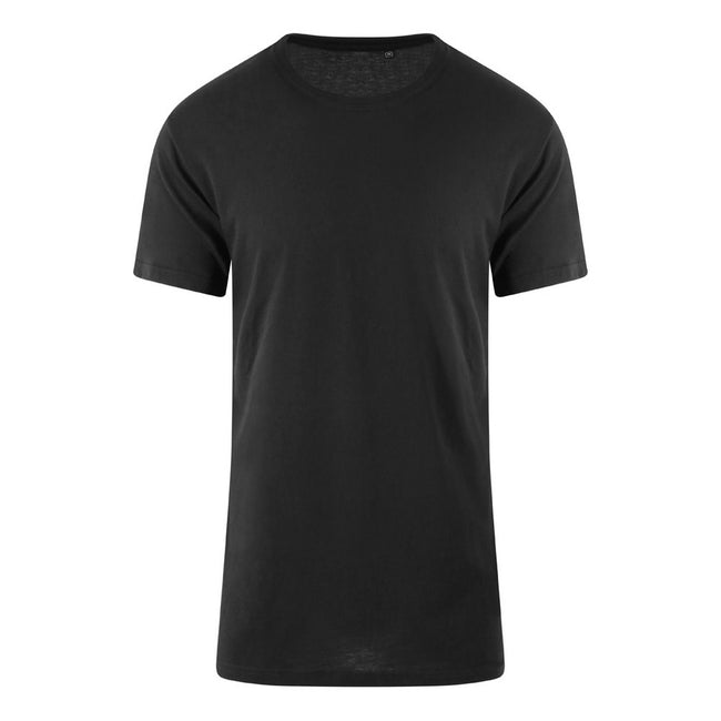 Schwarz - Front - AWDis Just Ts Herren Westcoast Long Line T-Shirt