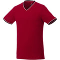 Rot-Marineblau-Weiß - Front - Elevate Herren Elbert Pique T-Shirt