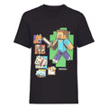Schwarz - Front - Minecraft Kinder Steve und Freunde T-Shirt