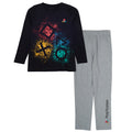 Schwarz-Grau meliert - Front - Playstation - Schlafanzug für Jungen