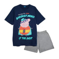 Marineblau-Grau meliert - Front - Peppa Pig - Hero Of The Day Schlafanzug für Herren
