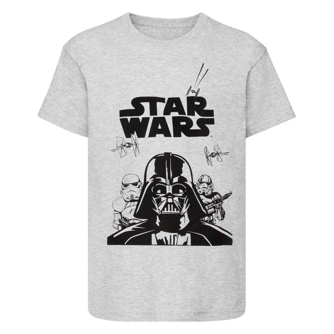 Grau - Front - Star Wars Kinder Darth Vader T-Shirt