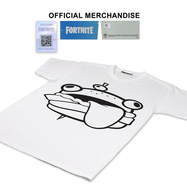 Weiß - Side - Fortnite Unisex T-Shirt mit Burger-Head-Motiv, für Erwachsene