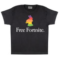 Schwarz - Side - Free Fortnite - "Rainbow" T-Shirt für Mädchen