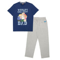 Marineblau-Grau meliert - Front - Family Guy - "World's Greatest Dad" Schlafanzug für Herren